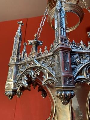 Sanctuary Lamp style Gothic - style en Brass / Plated , Dutch 19th century