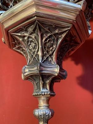 Sanctuary Lamp style Gothic - style en Brass / Plated , Dutch 19th century