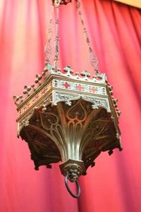 Sanctuary Lamp style Gothic - style en Bronze, France 19th century