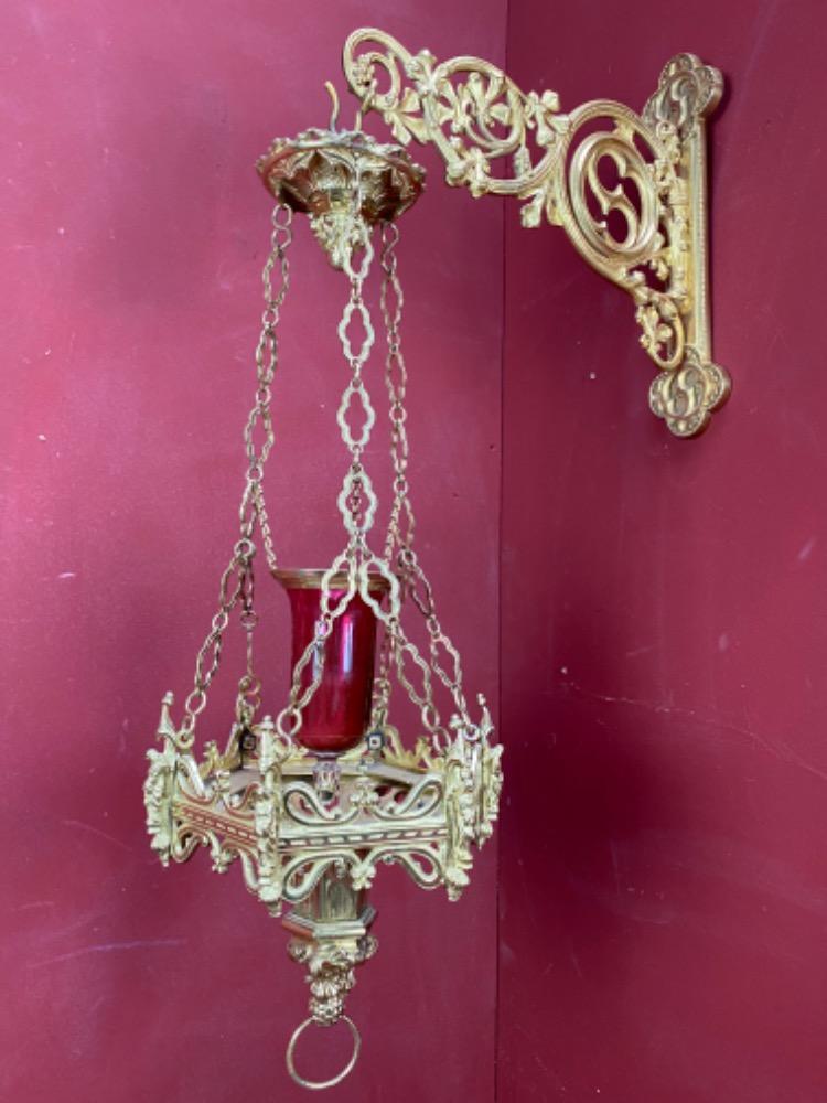1 Gothic - style Sanctuary Lamp With Matching Bracket