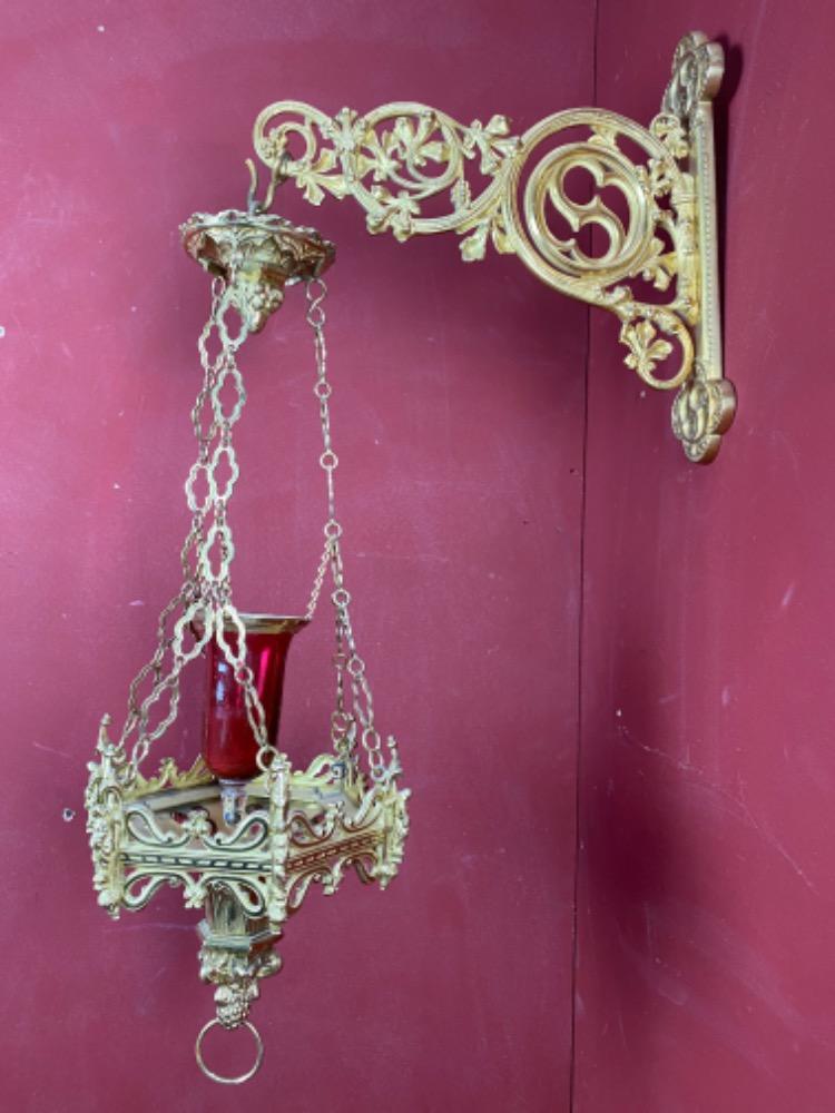 1 Gothic - style Sanctuary Lamp With Matching Bracket