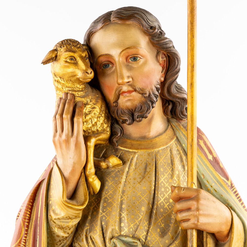1 Gothic - Style Sculpture Of Jesus 'The Good Shepherd