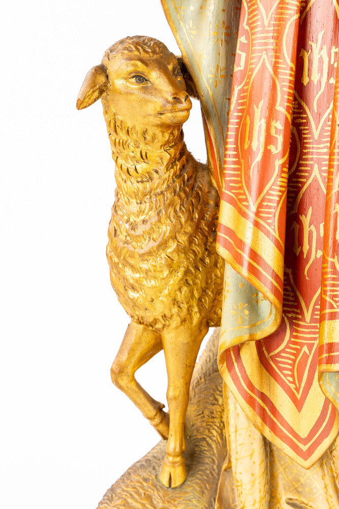 1 Gothic - Style Sculpture Of Jesus 'The Good Shepherd