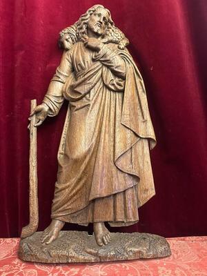 1 Gothic - Style Sculpture Of Jesus 'The Good Shepherd
