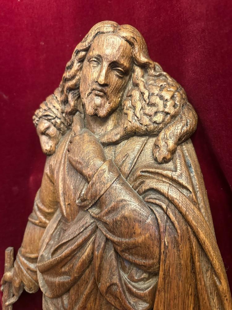 1 Gothic - Style Sculpture Of Jesus 'The Good Shepherd