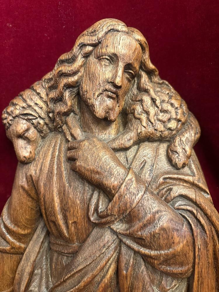 1 Gothic - Style Sculpture Of Jesus 'The Good Shepherd