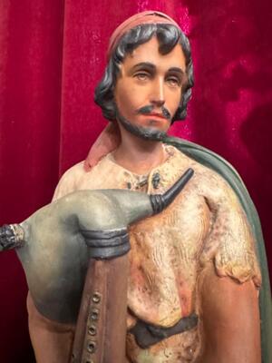 Shepherd style Gothic - Style en Plaster polychrome, Belgium  19 th century ( Anno 1885 )