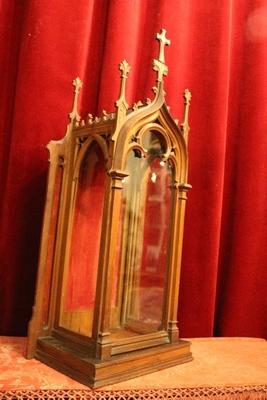 Small Display Cabinet style Gothic - style en walnut wood, France 19th century