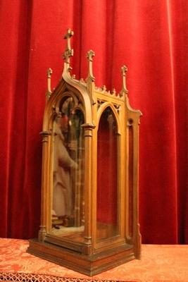 Small Display Cabinet style Gothic - style en walnut wood, France 19th century