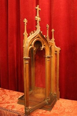 Small Display Cabinet style Gothic - style en walnut wood, France 19th century