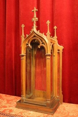 Small Display Cabinet style Gothic - style en walnut wood, France 19th century