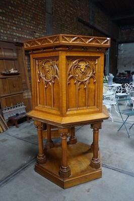 Small Pulpit. More And Better Detail Pictures Soon ! style Gothic - Style en Oak Wood, Belgium 19 th century