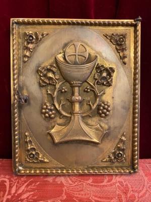 Small Tabernacle - Door With Original Key style Gothic - Style en Brass / Bronze, Belgium 19 th century