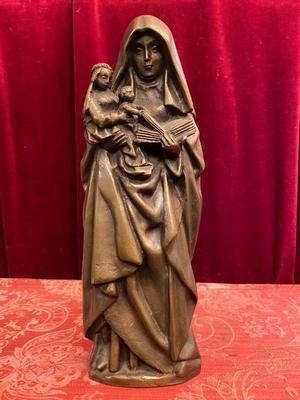 St. Ann With Mary & Child style Gothic - style en Bronze, Belgium  19 th century ( Anno 1880 )