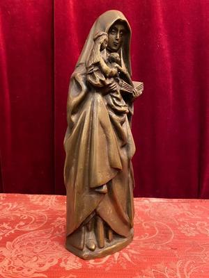 St. Ann With Mary & Child style Gothic - style en Bronze, Belgium  19 th century ( Anno 1880 )