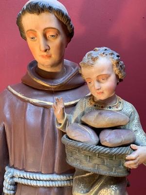 St. Anthony style Gothic - style en Plaster polychrome, Belgium 19 th century