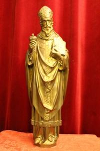 St. Augustinus style Gothic - style en Full Bronze / Gilt, Belgium 19th century