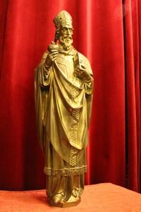 St. Augustinus style Gothic - style en Full Bronze / Gilt, Belgium 19th century