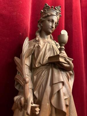 St. Barbara Statue  style Gothic - Style en Terra - Cotta , France 19 th century ( Anno 1885 )