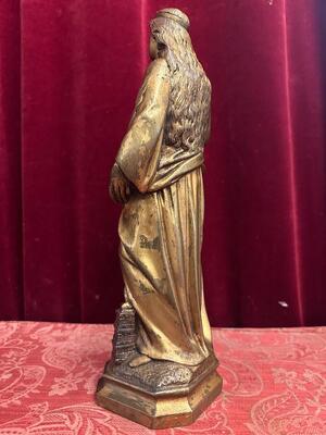St. Barbara Statue  style Gothic - Style en Bronze, France 19 th century ( Anno 1885 )
