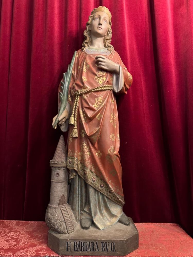 1 Gothic - Style St. Barbara Statue Signed :Billaux - Grosse - Bruxelles