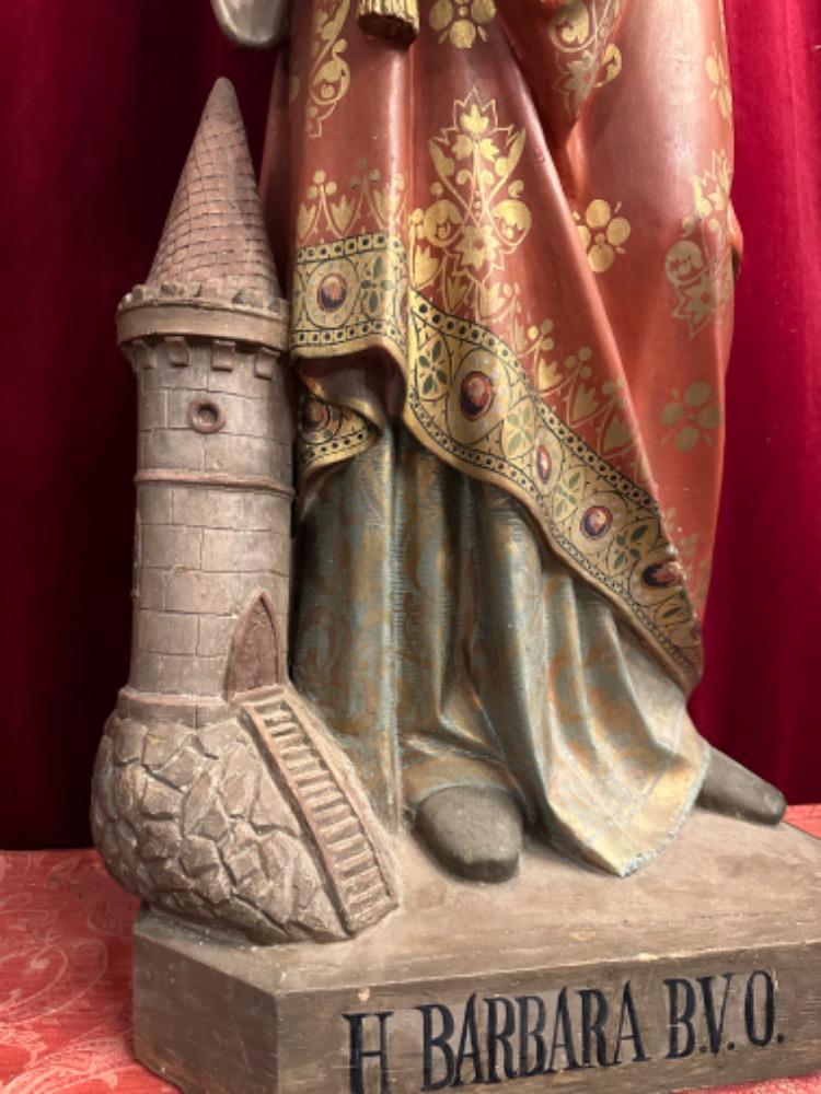 1 Gothic - Style St. Barbara Statue Signed :Billaux - Grosse - Bruxelles