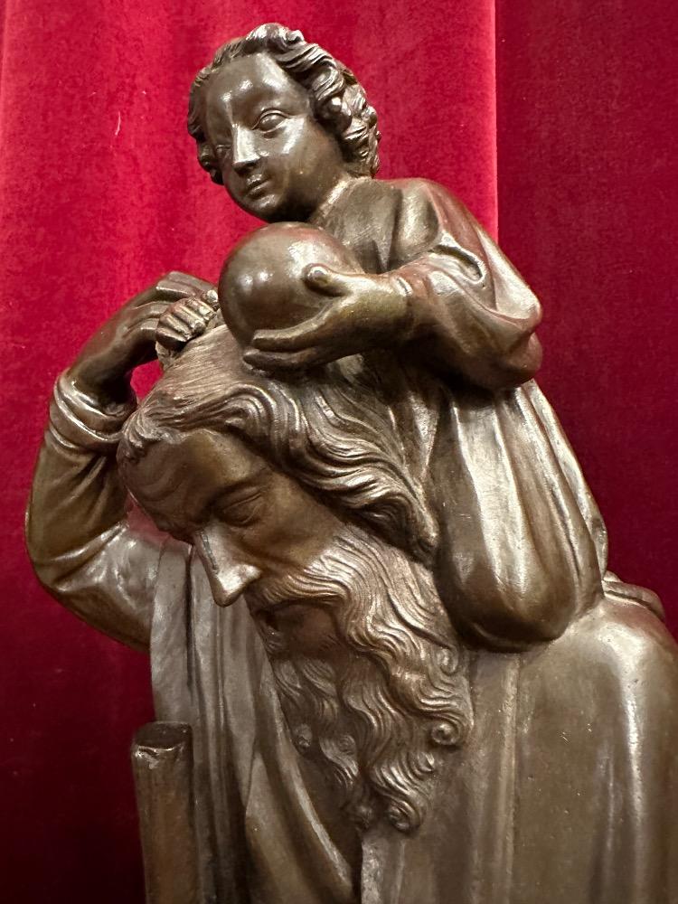 1 Gothic - style St. Christophorus Statue ( Bronze ! )