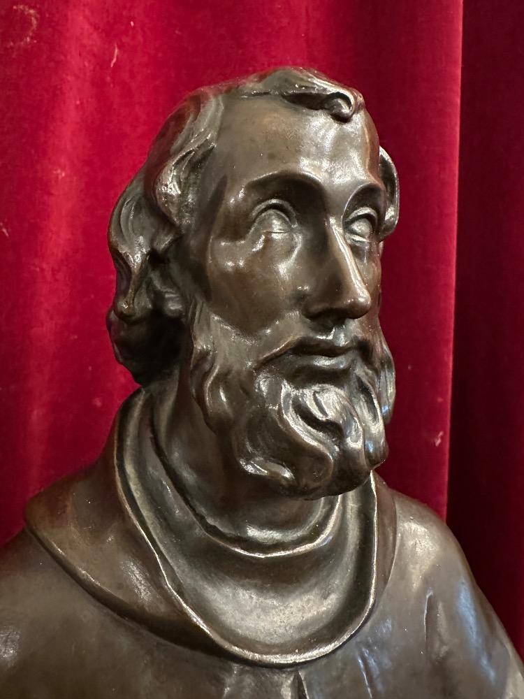 1 Gothic - Style St. Isidore Statue With The Dedication: 'De B. Boerenbond Aan J. Helleputte Zijnen Hoofddeken Den 29 April 1906'.