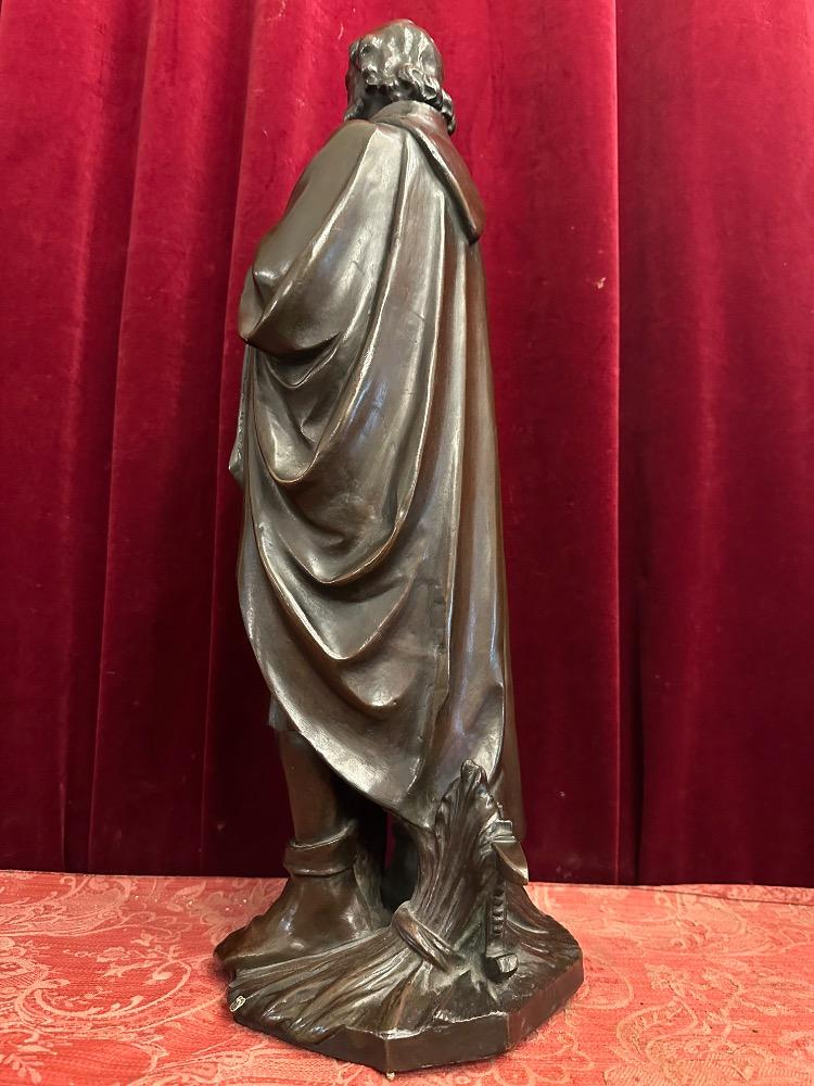 1 Gothic - Style St. Isidore Statue With The Dedication: 'De B. Boerenbond Aan J. Helleputte Zijnen Hoofddeken Den 29 April 1906'.