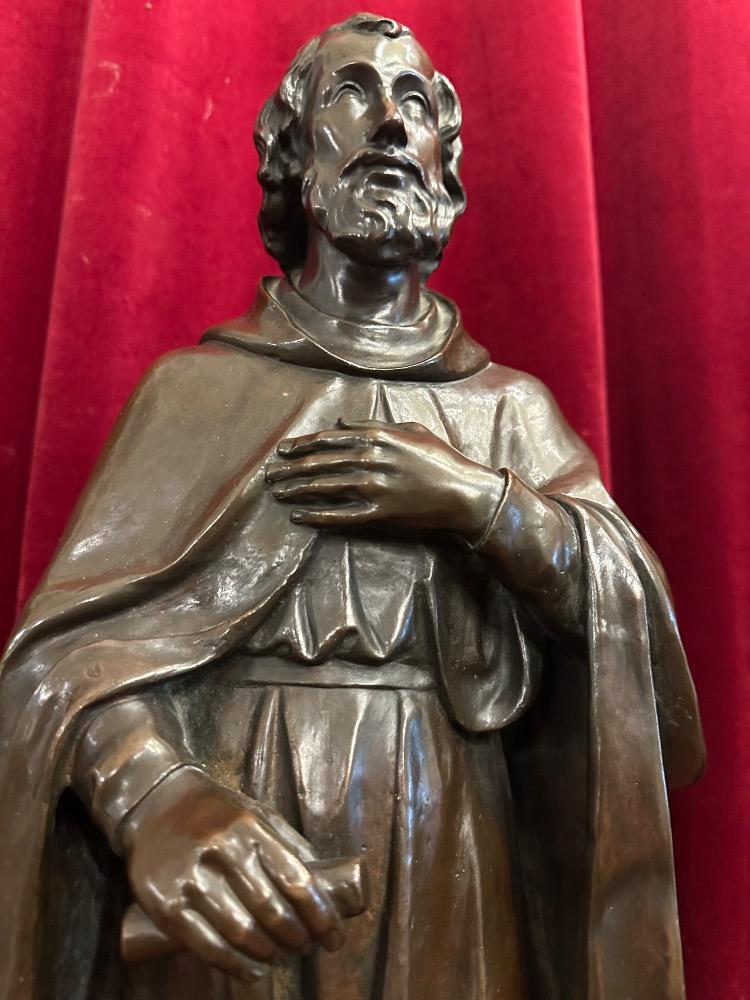 1 Gothic - Style St. Isidore Statue With The Dedication: 'De B. Boerenbond Aan J. Helleputte Zijnen Hoofddeken Den 29 April 1906'.