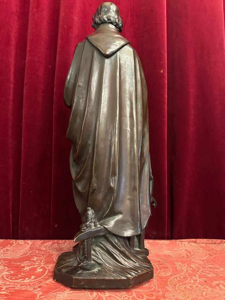 1 Gothic - Style St. Isidore Statue With The Dedication: 'De B. Boerenbond Aan J. Helleputte Zijnen Hoofddeken Den 29 April 1906'.