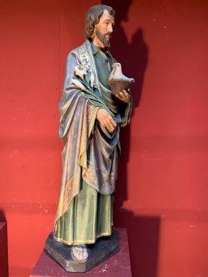 St. Joachim Statue style Gothic - style en plaster polychrome, Belgium 19th century