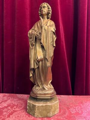 St. John Apostle Statue style Gothic - Style en Bronze Gilt, France 19 th century ( Anno 1875 )