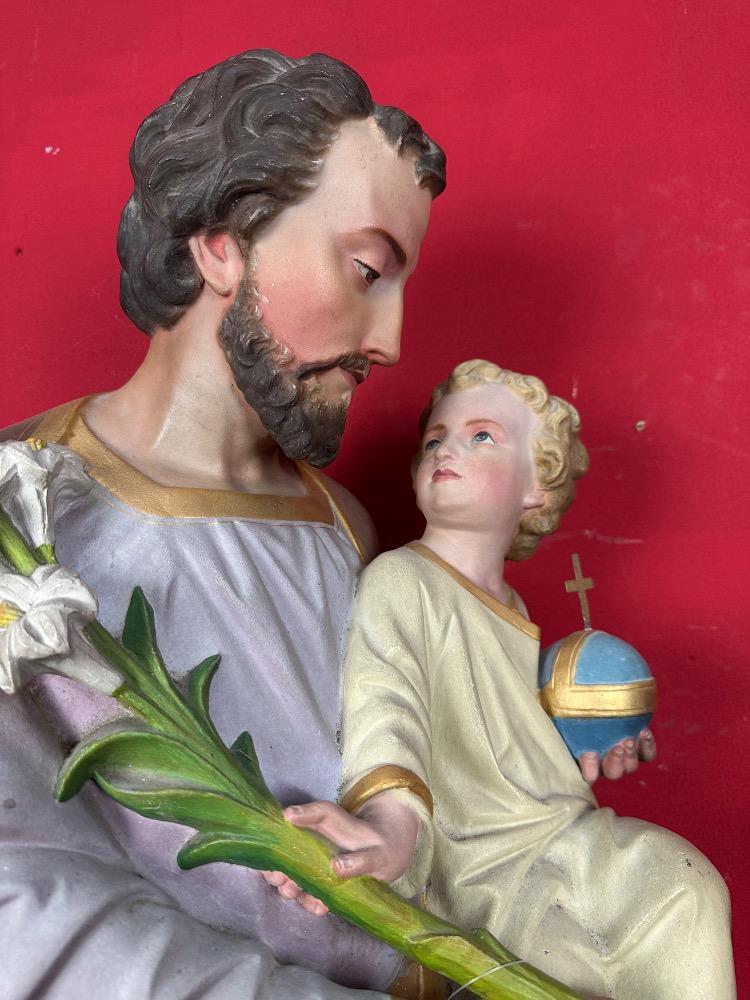 1 Gothic - Style St. Joseph With Child Statue