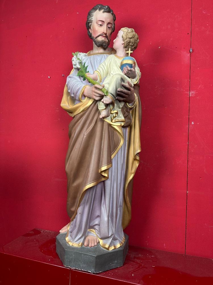 1 Gothic - Style St. Joseph With Child Statue