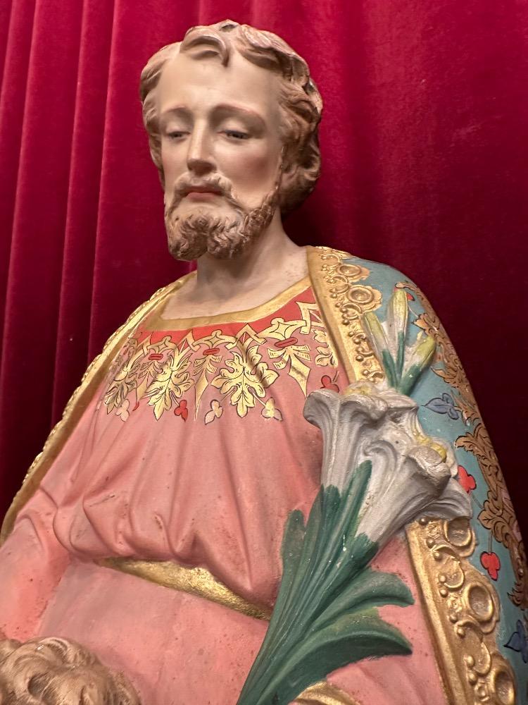 1 Gothic - Style St. Joseph With Child Statue