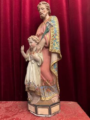 1 Gothic - Style St. Joseph With Child Statue