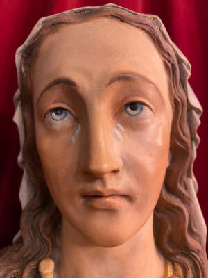 St. Mary Mater Dolorosa  style Gothic - style en Plaster polychrome, Belgium  19 th century ( Anno 1890 )