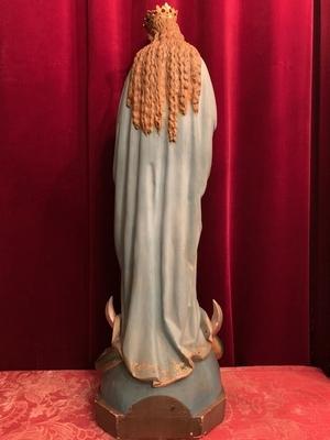 St. Mary Statue style Gothic - style en plaster polychrome, ANTWERP – BELGIUM    19th century ( anno 1890 )