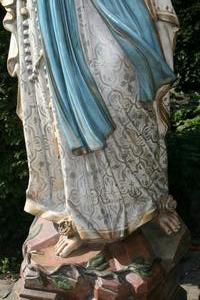St. Mary Statue style Gothic - Style en PLASTER POLYCHROME, France 19th century ( anno 1895 )
