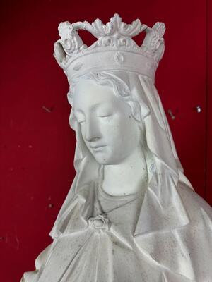 St. Mary Statue style Gothic - Style en Terra - Cotta , France 19 th century ( Anno 1885 )