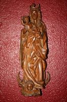 St. Mary Statue style Gothic - style en hand-carved wood, Belgium 1870