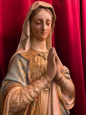 St. Mary Statue  style Gothic - style en Plaster polychrome, Belgium 19 th century