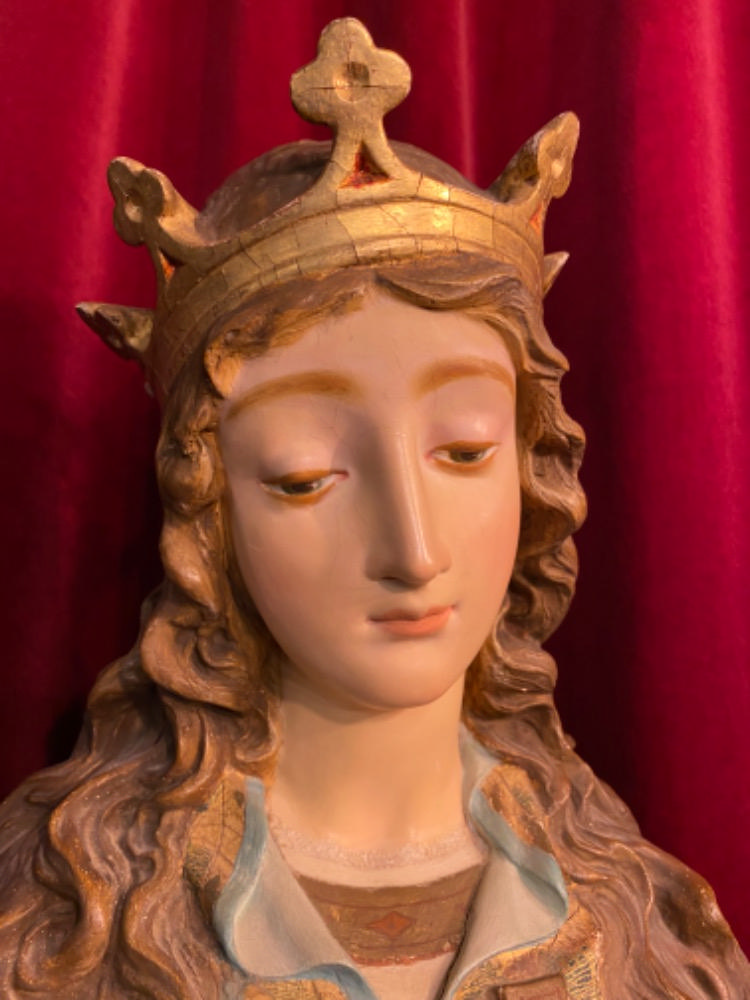 1 Gothic - style St. Mary Statue By: El Arte Christiano, Olot Spain