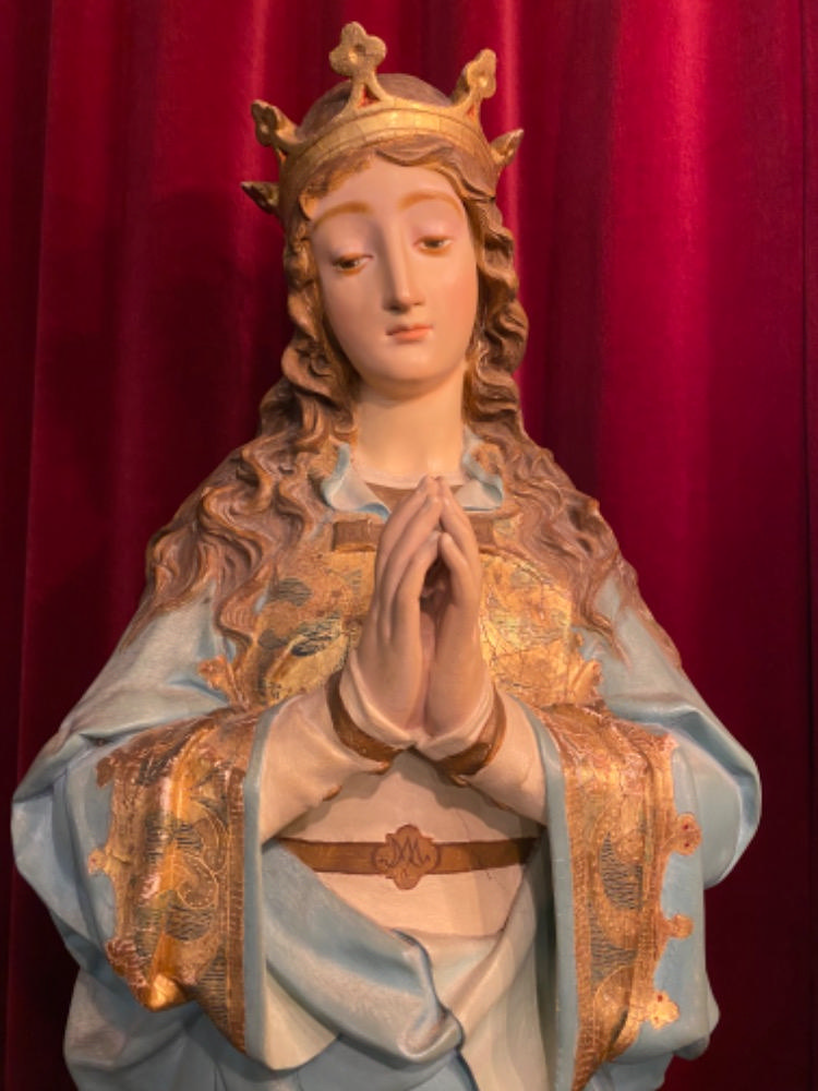 1 Gothic - style St. Mary Statue By: El Arte Christiano, Olot Spain