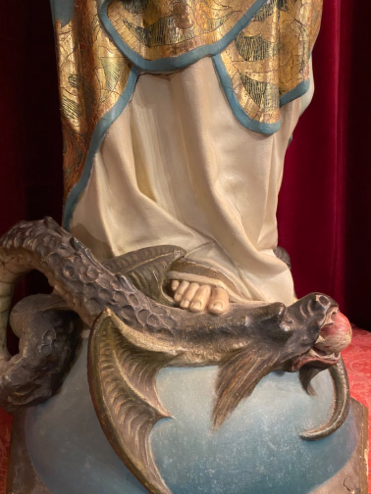 1 Gothic - style St. Mary Statue By: El Arte Christiano, Olot Spain