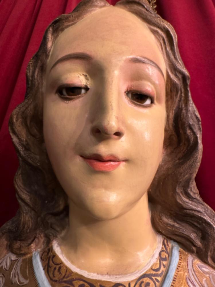1 Gothic - Style St. Mary Statue Glass Eyes !