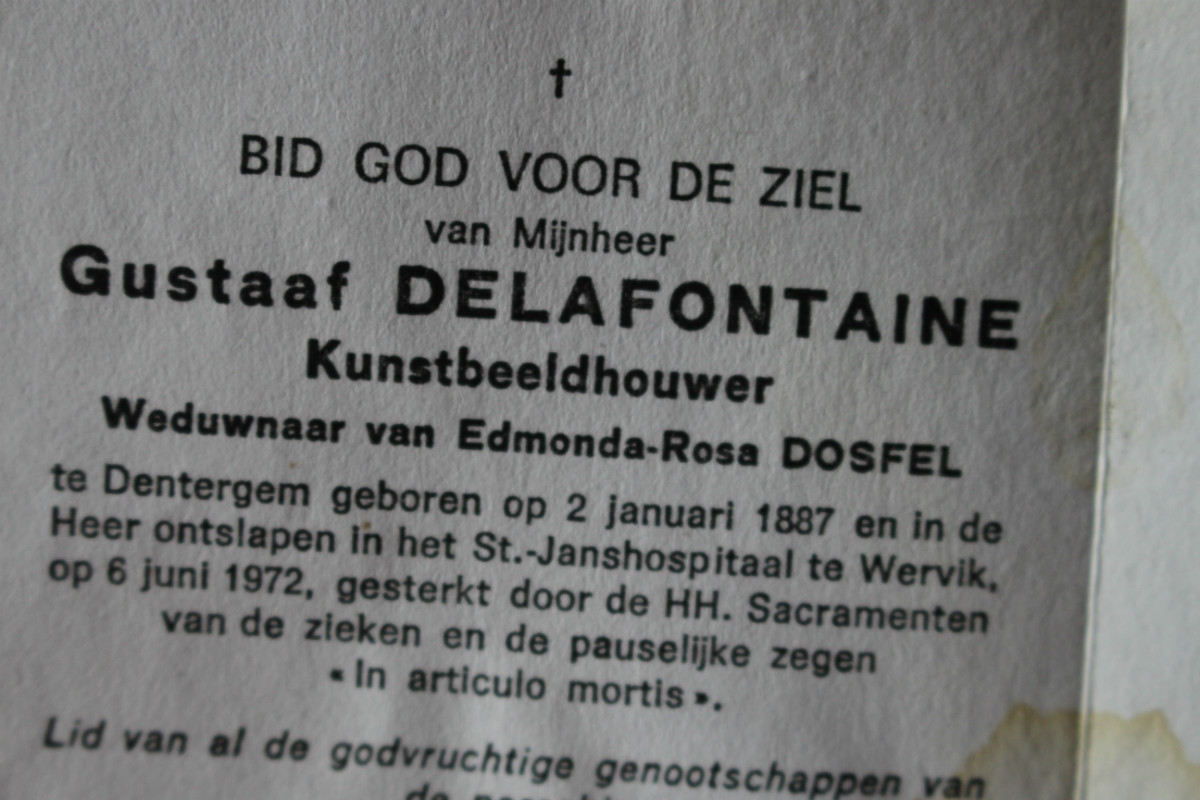 1 Gothic - style St. Mary With Child. By Gustaaf Delafontaine.