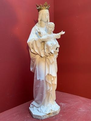 St. Mary With Child Cast Iron Weight 72 Kgs ! style Gothic - style en Cast Iron, France 19th century