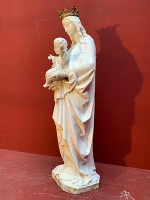 St. Mary With Child Cast Iron Weight 72 Kgs ! style Gothic - style en Cast Iron, France 19th century